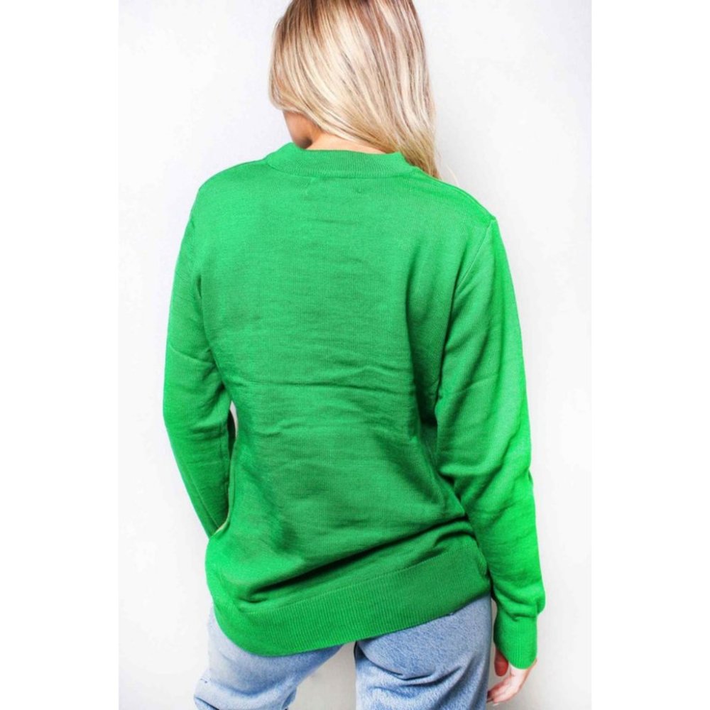 Crew Neck Long Sleeve Knit Christmas Holiday Sweater {Tres Chic} - Picture 5 of 5
